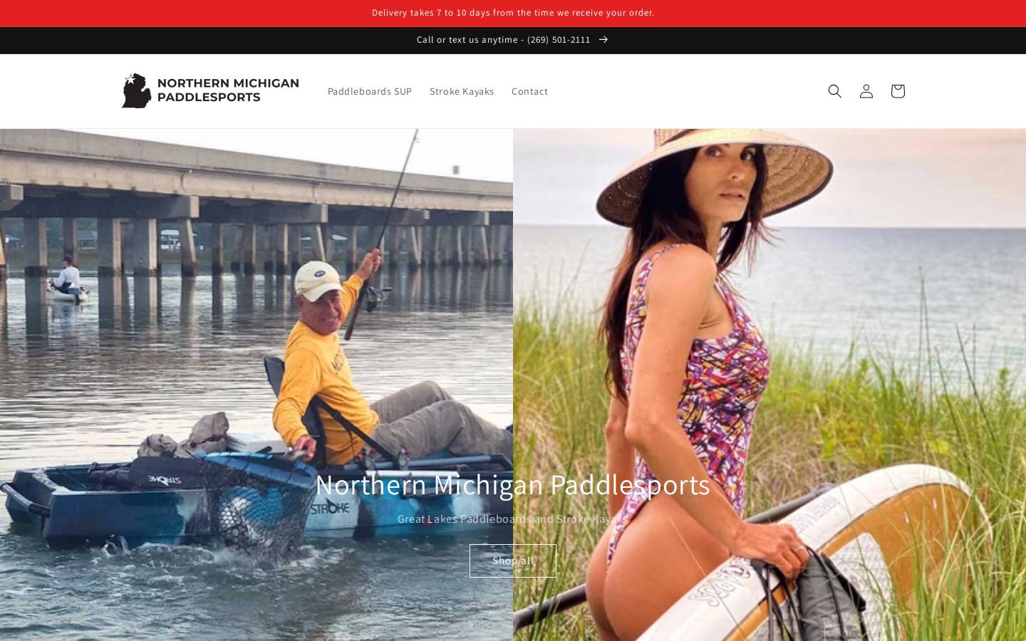 northernmichiganpaddlesports.com homepage screenshot