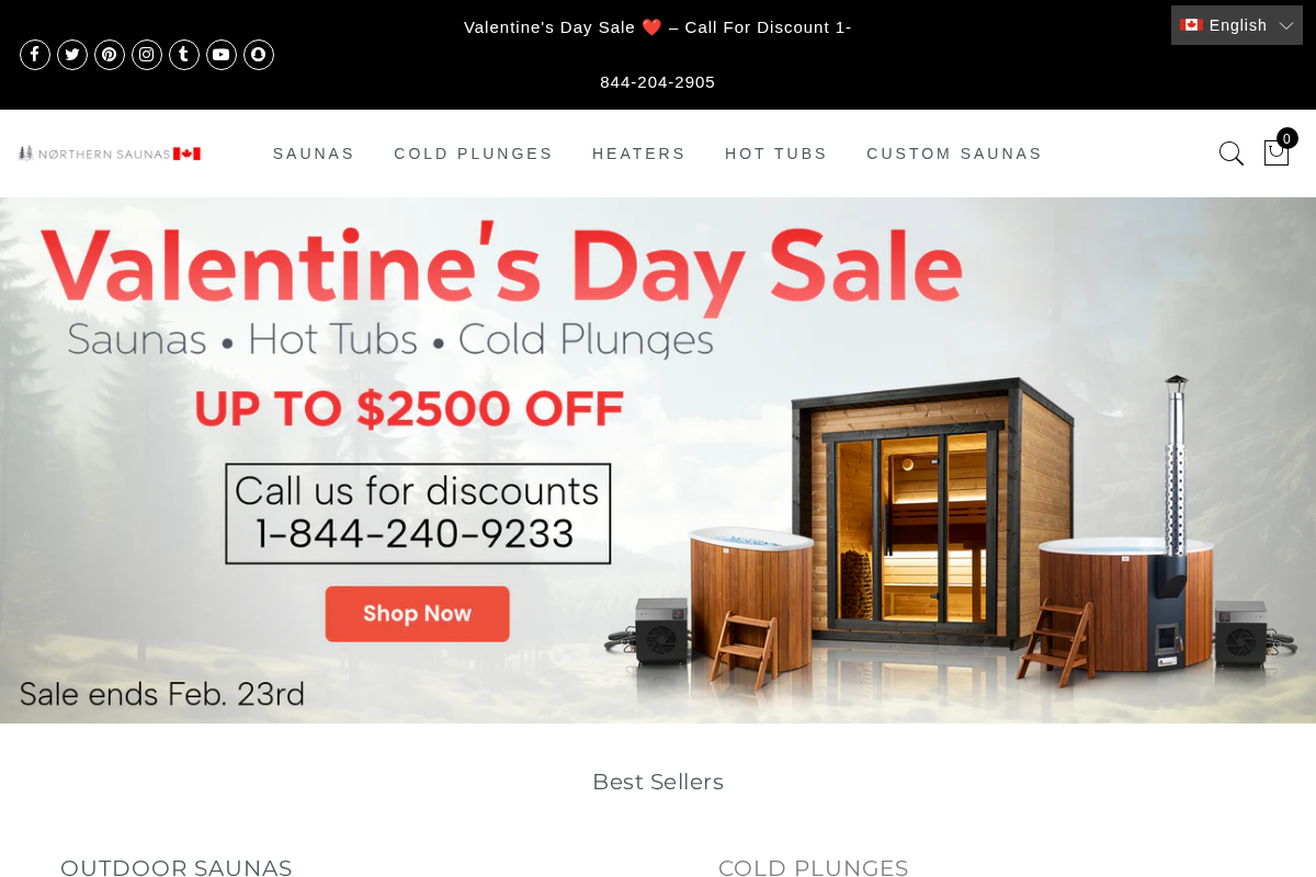 northernsaunas.com homepage screenshot