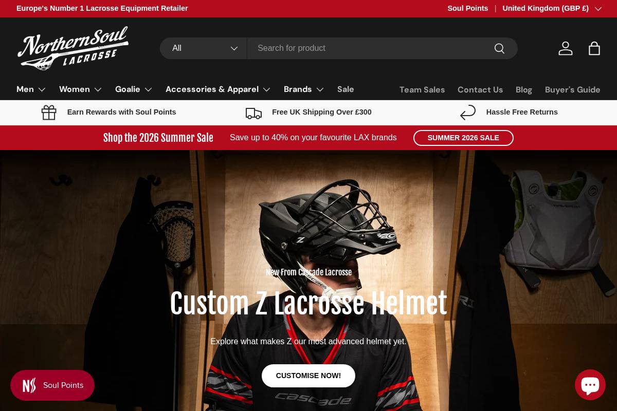 northernsoulsportswear.com homepage screenshot