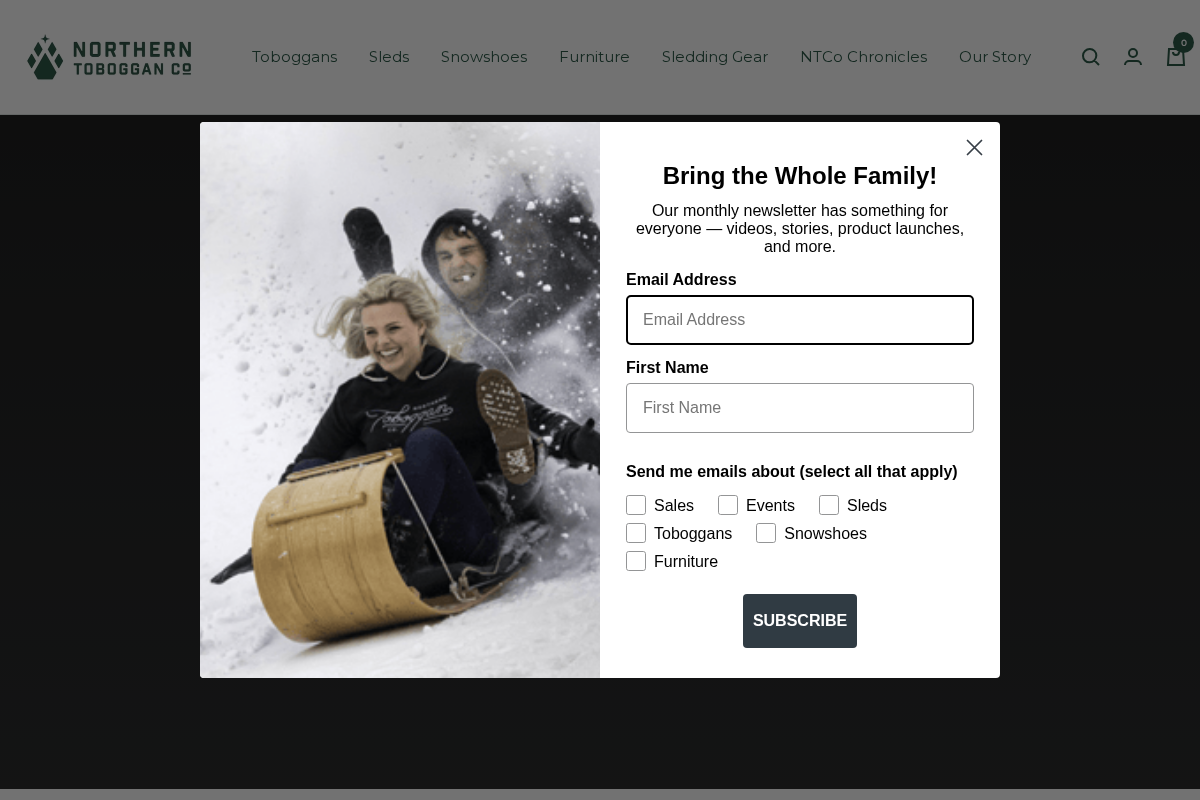 Northern Toboggan Co homepage screenshot
