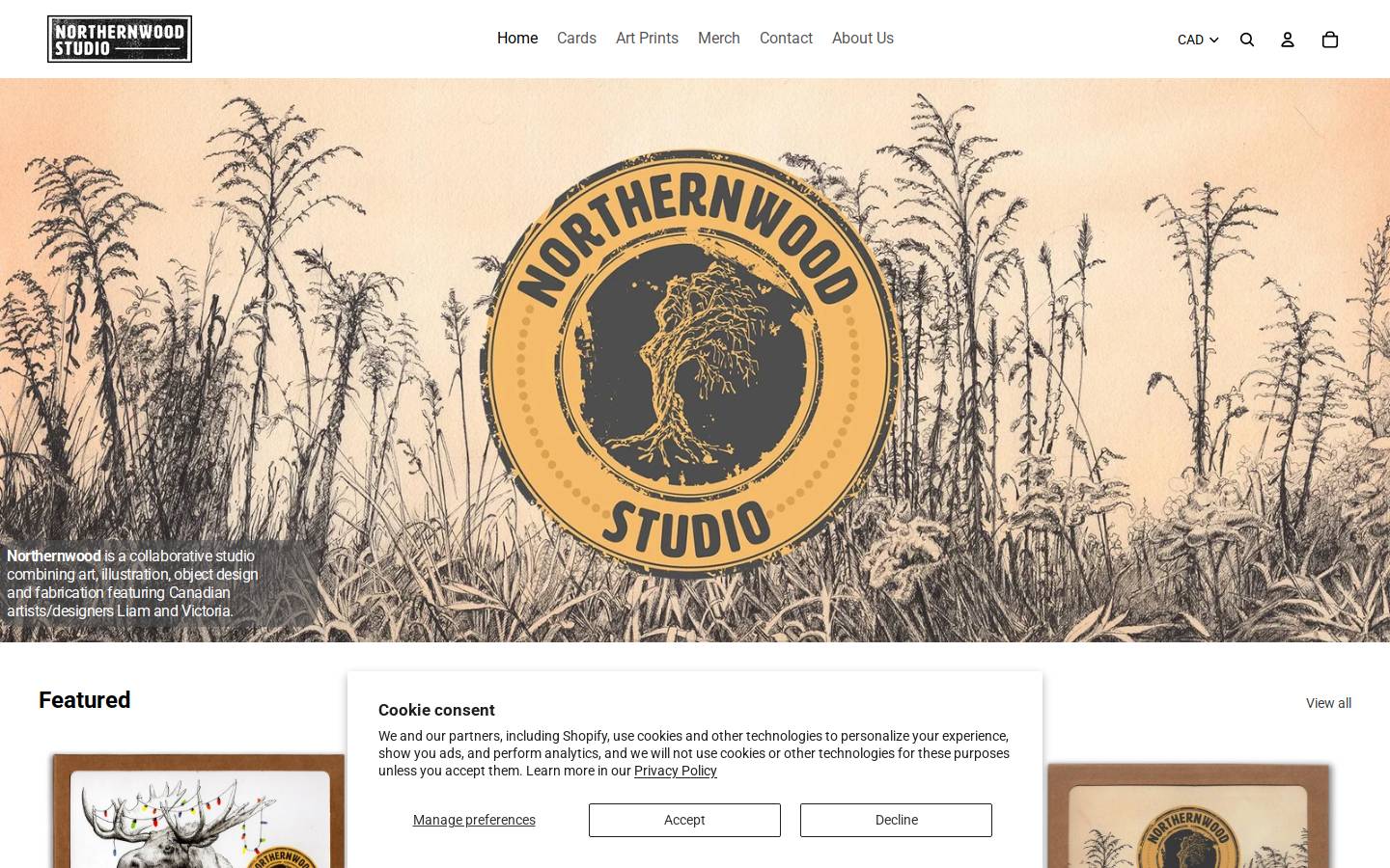 northernwoodstudio.ca homepage screenshot
