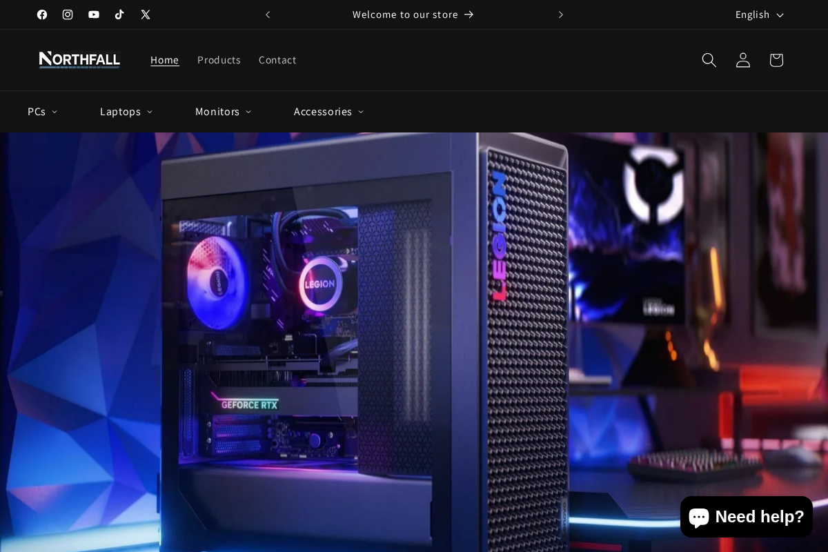 northfall.us homepage screenshot