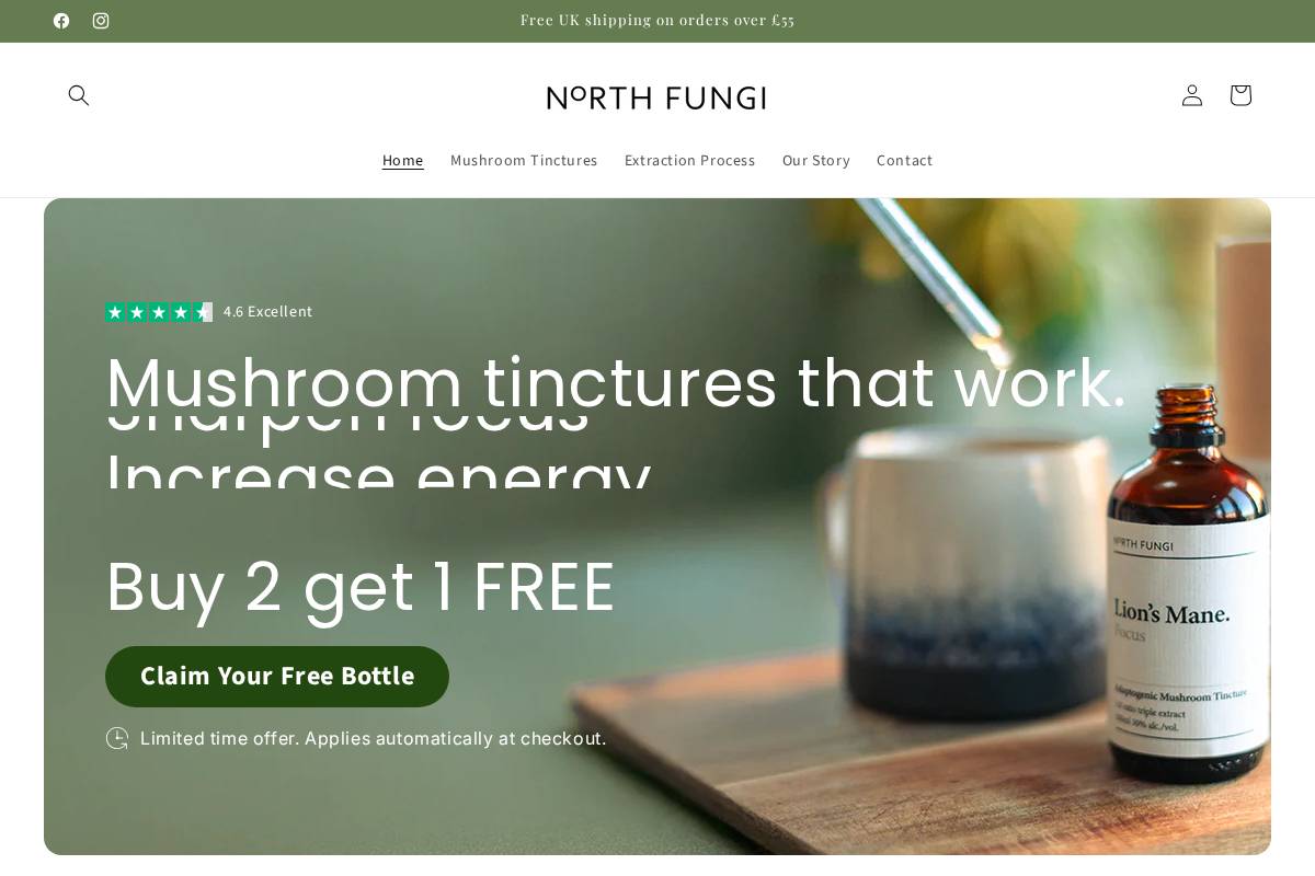 Northfungi homepage screenshot