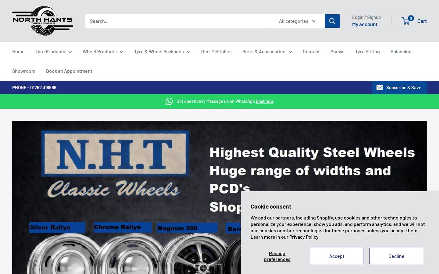 North Hants Tyres homepage screenshot