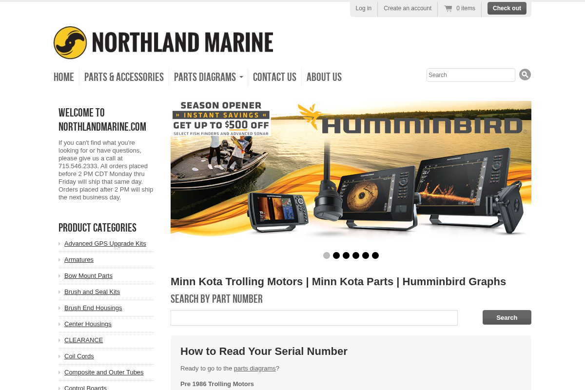 Minn Kota Trolling Motors homepage screenshot