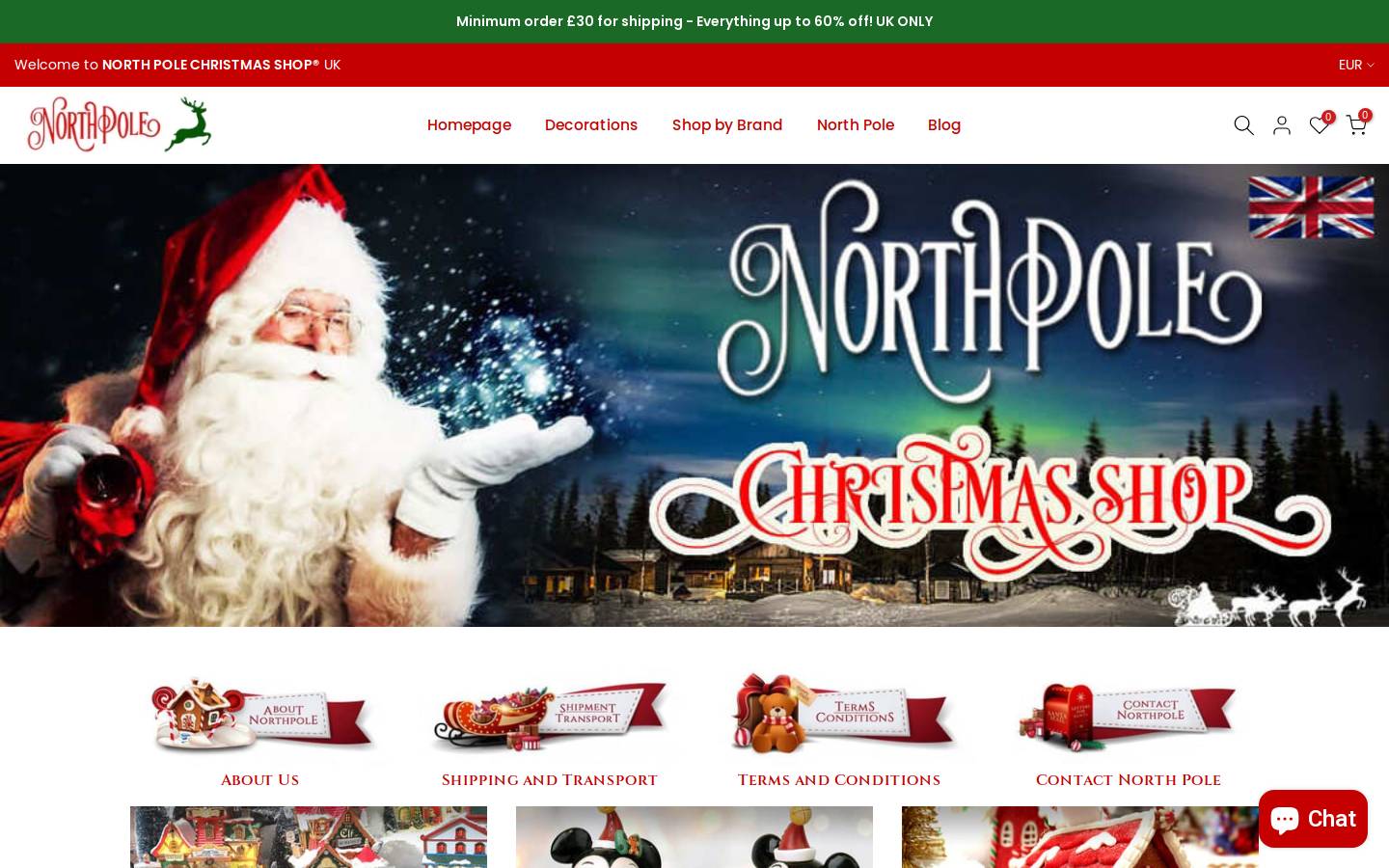 northpolechristmasshop.com homepage screenshot