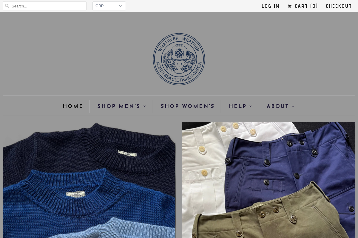 Northseaclothing homepage screenshot
