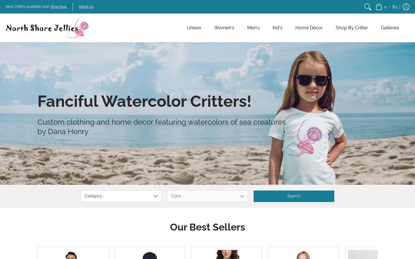 northshore-jellies.com homepage screenshot