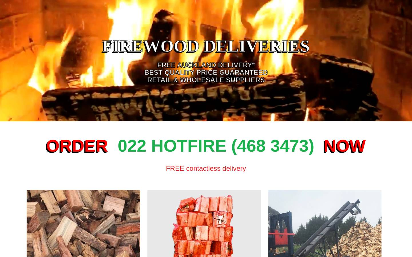 northshorefirewood.co.nz homepage screenshot