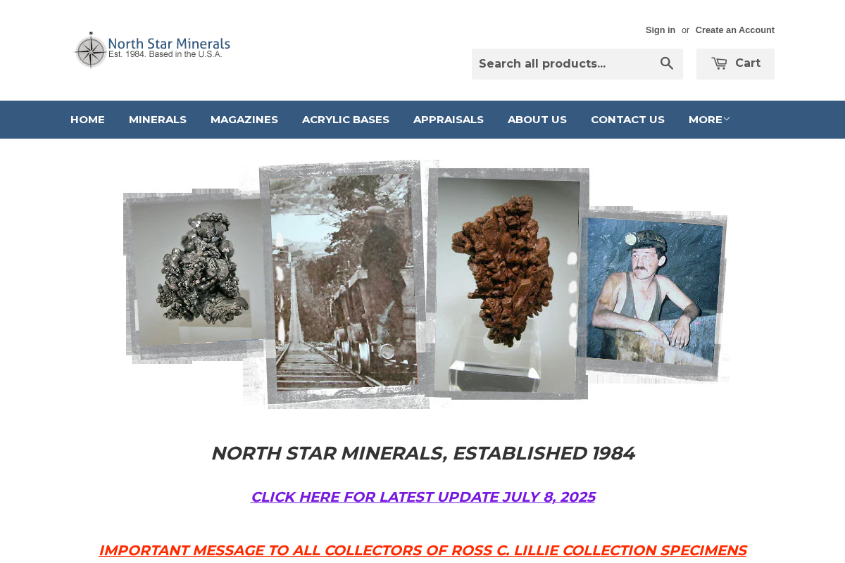 Northstar Minerals homepage screenshot