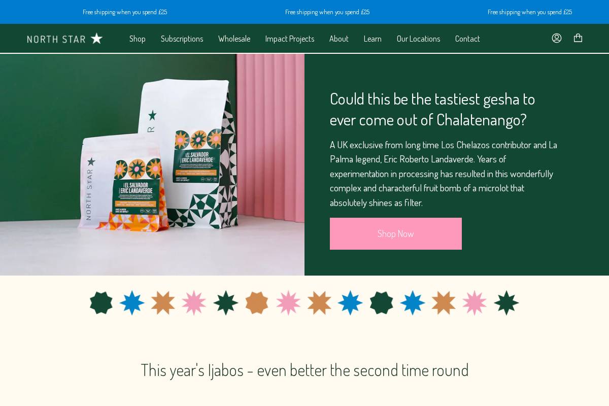 northstarroast.com homepage screenshot