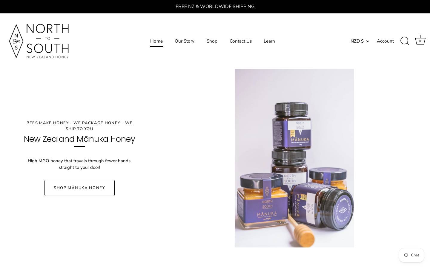 northtosouthhoney.com homepage screenshot