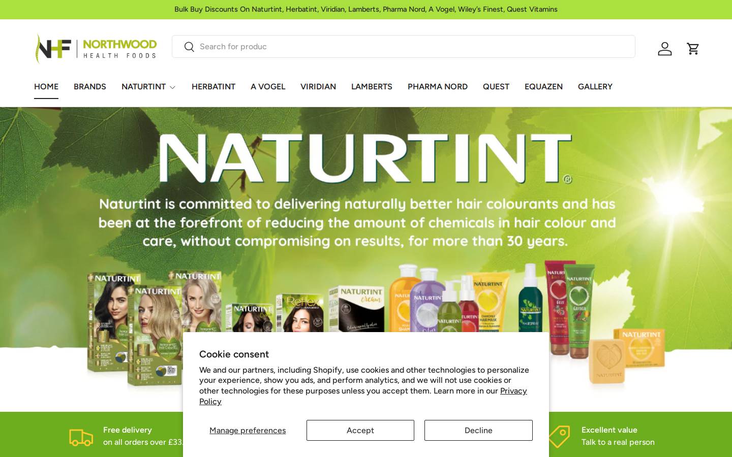 northwoodhealthfoods.com homepage screenshot