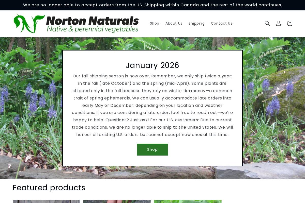 nortonnaturals.com homepage screenshot