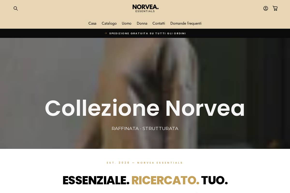 norveaessentials.com homepage screenshot