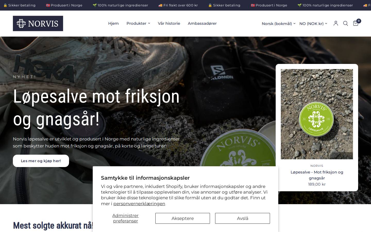 norvis.no homepage screenshot