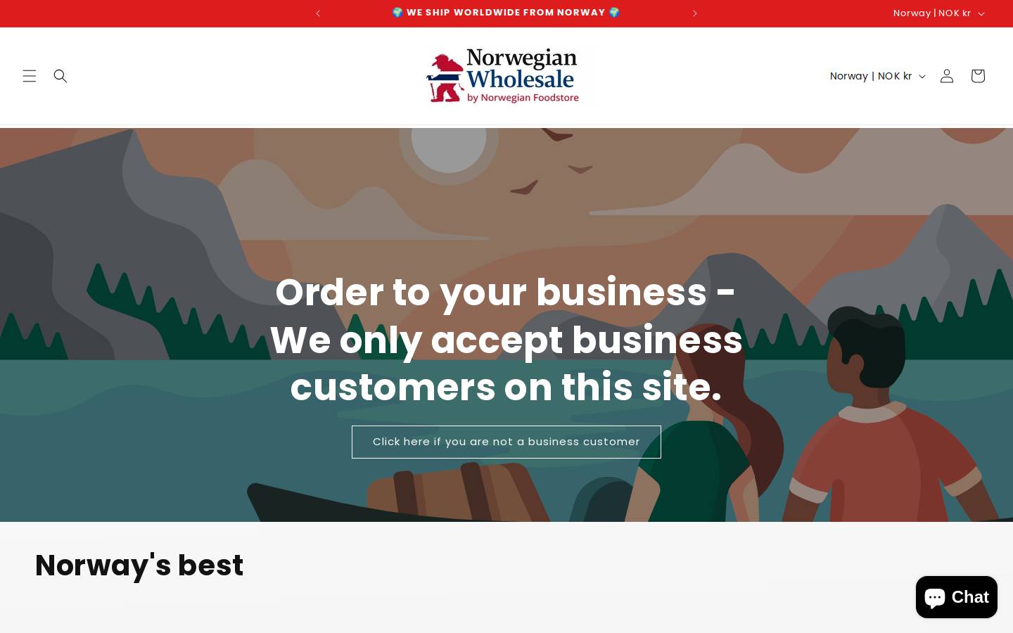 norwegianwholesale.com homepage screenshot