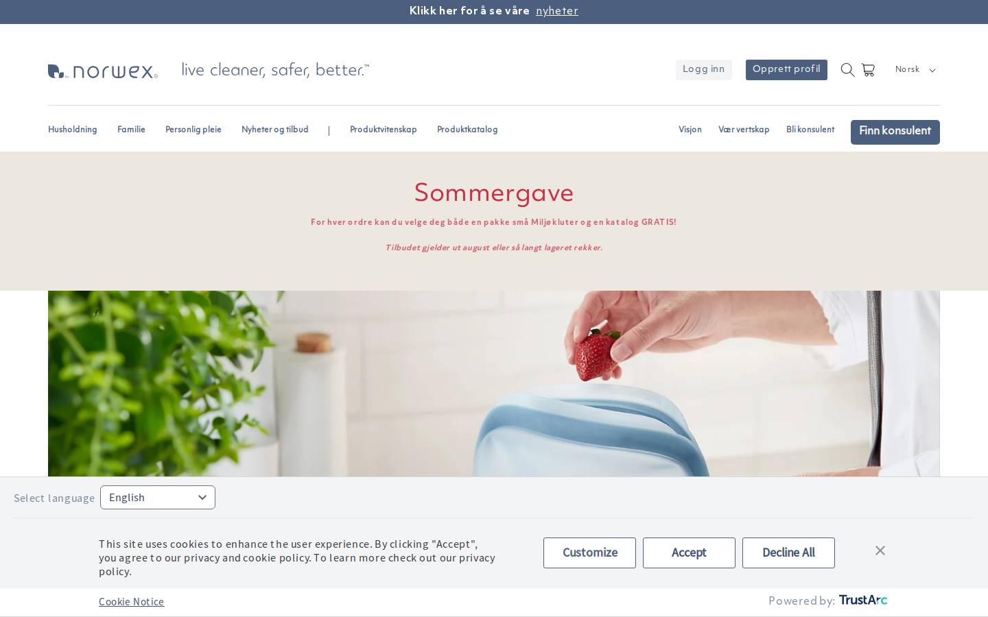 norwex.com homepage screenshot