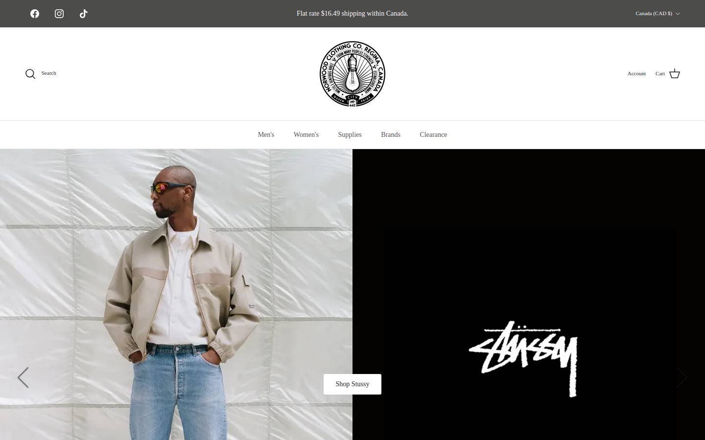 norwoodshop.ca homepage screenshot