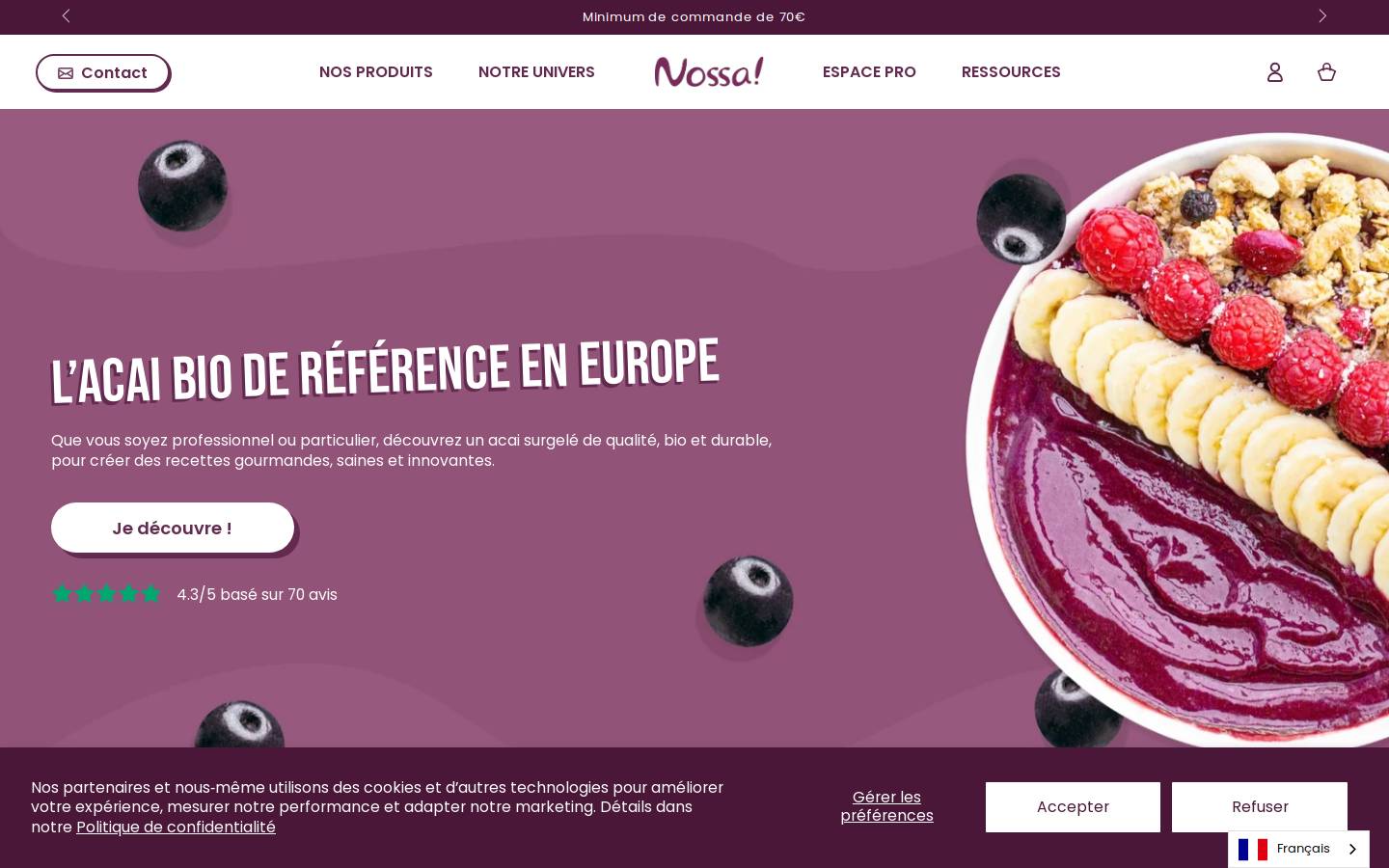 nossa-fruits.com homepage screenshot