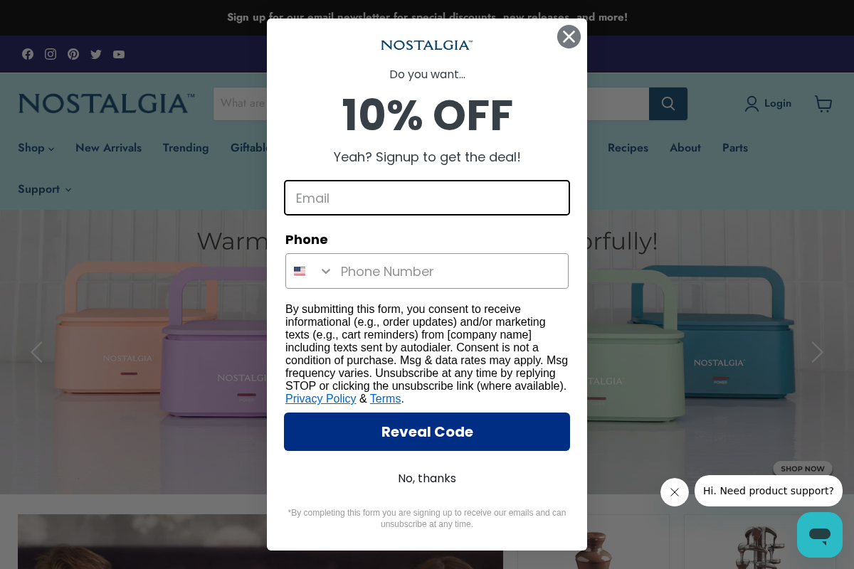 Nostalgia homepage screenshot