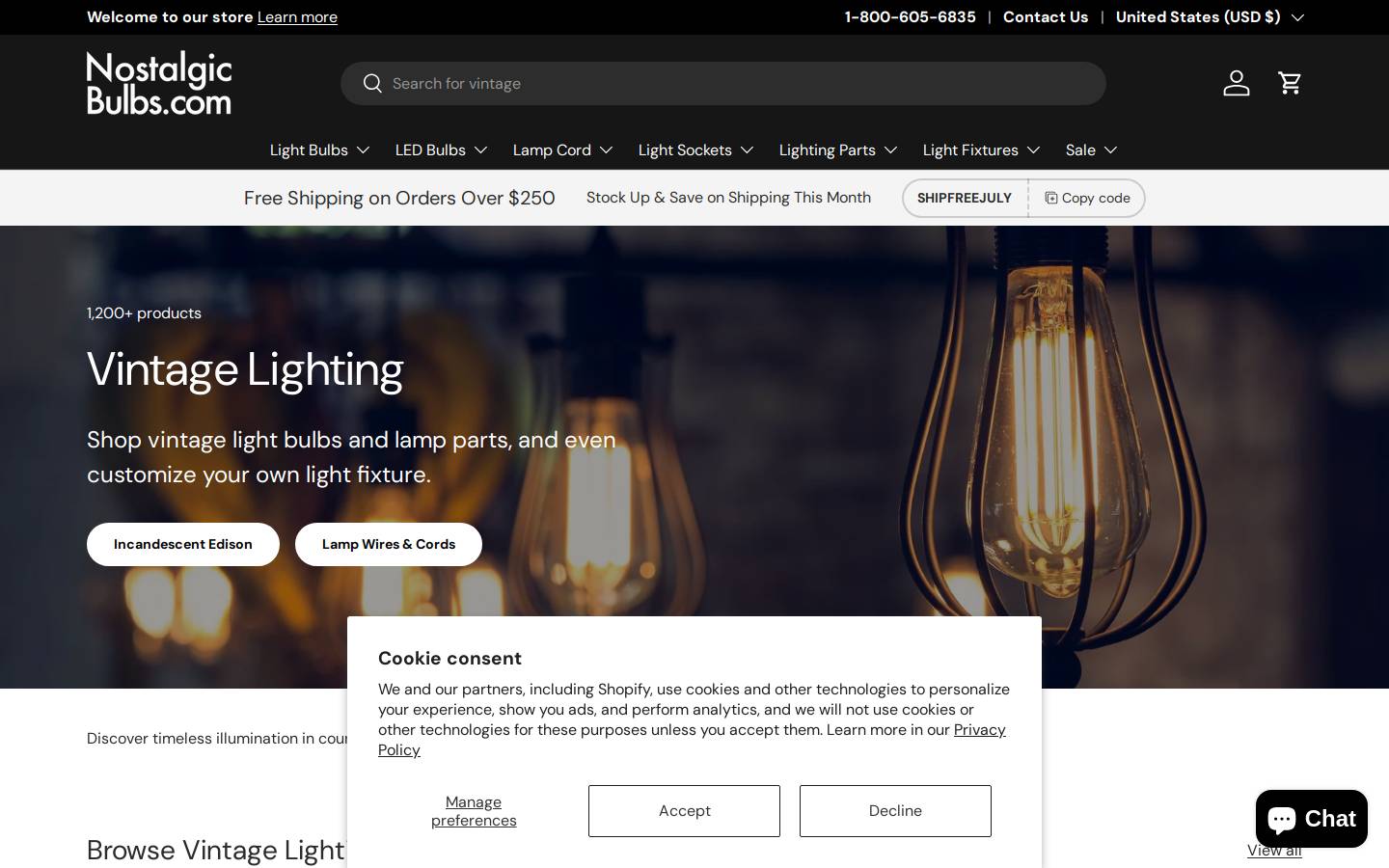 NostalgicBulbs.com homepage screenshot