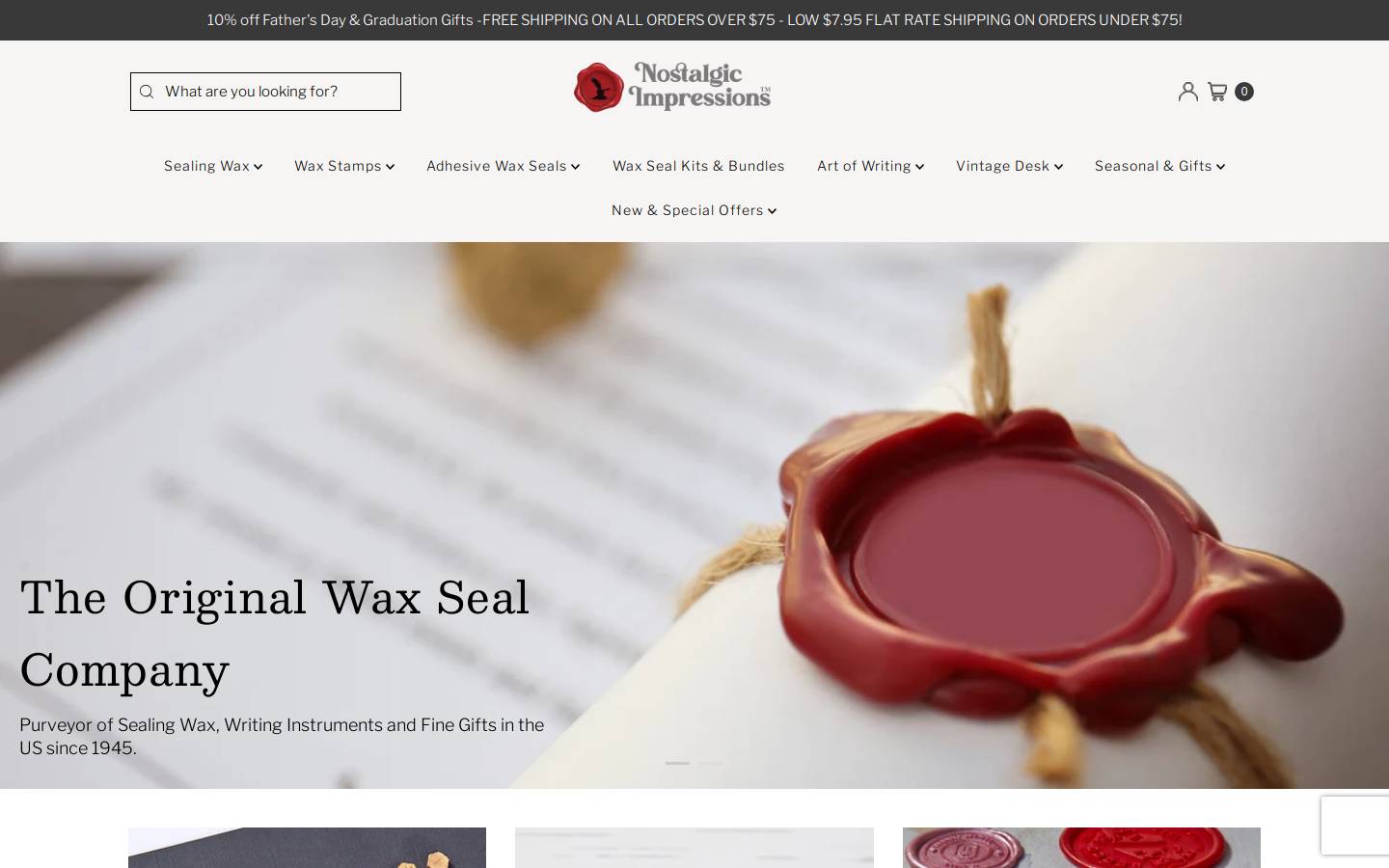 Nostalgic Impressions Timeless Art of Writing homepage screenshot