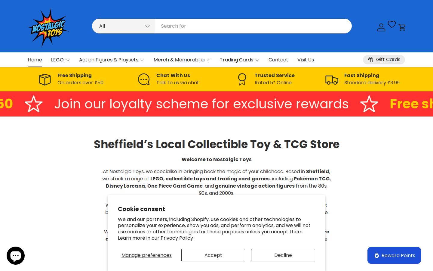 nostalgictoys.co.uk homepage screenshot