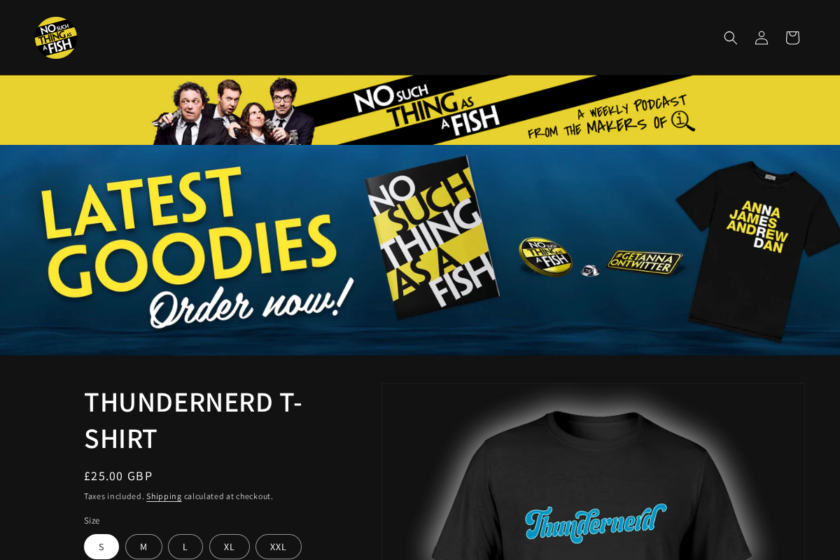 No Such Thing As A Fish Store homepage screenshot