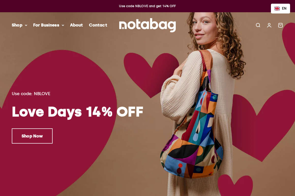 Notabag homepage screenshot