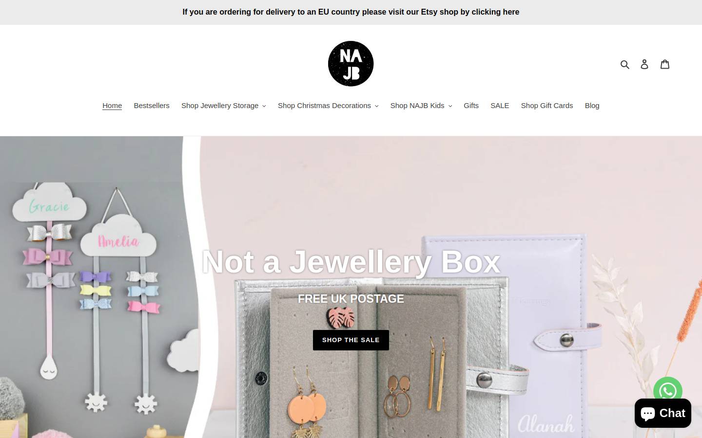 Notajewellerybox homepage screenshot