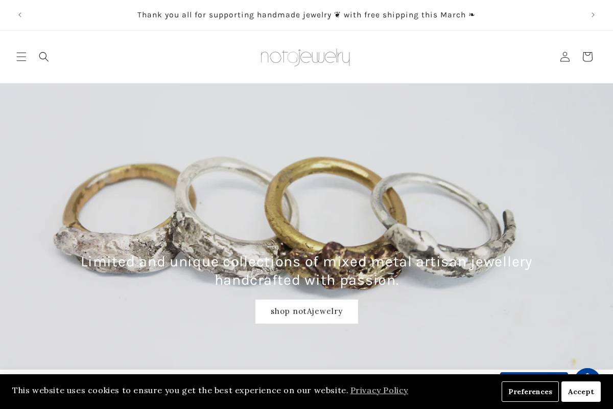 notajewelry.shop homepage screenshot