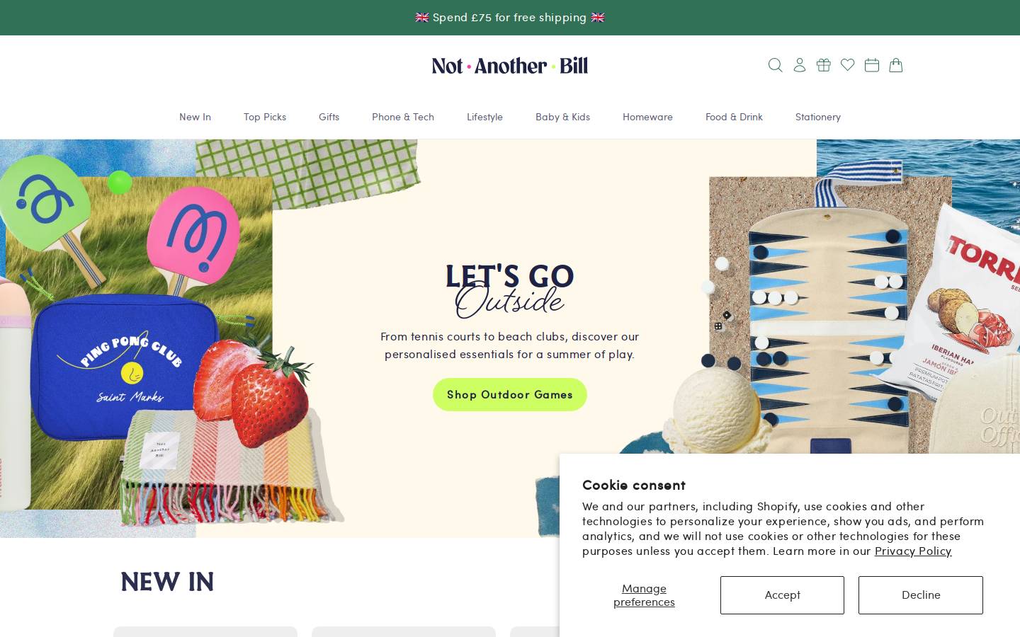 Not Another Bill homepage screenshot