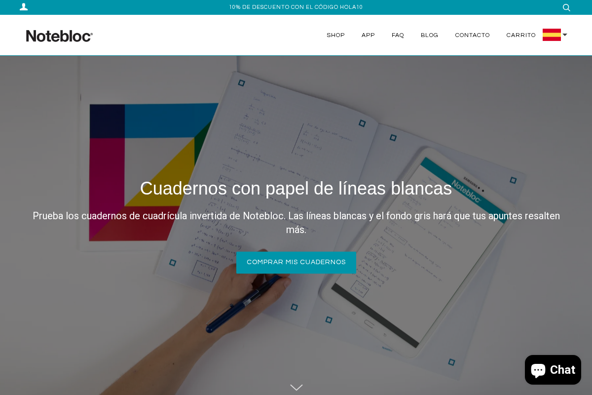 Notebloc homepage screenshot