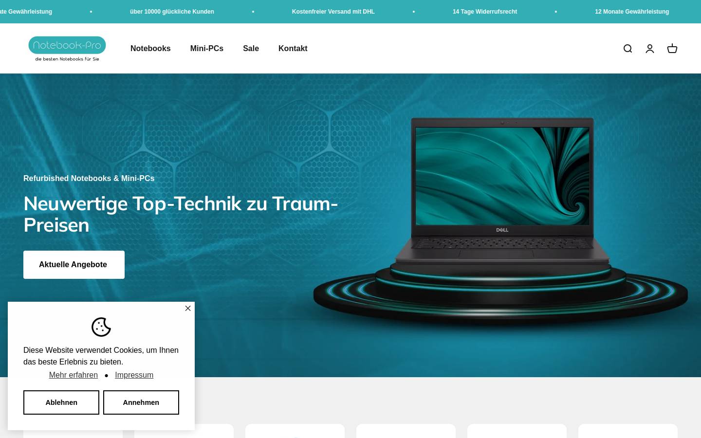 Notebook Pro homepage screenshot