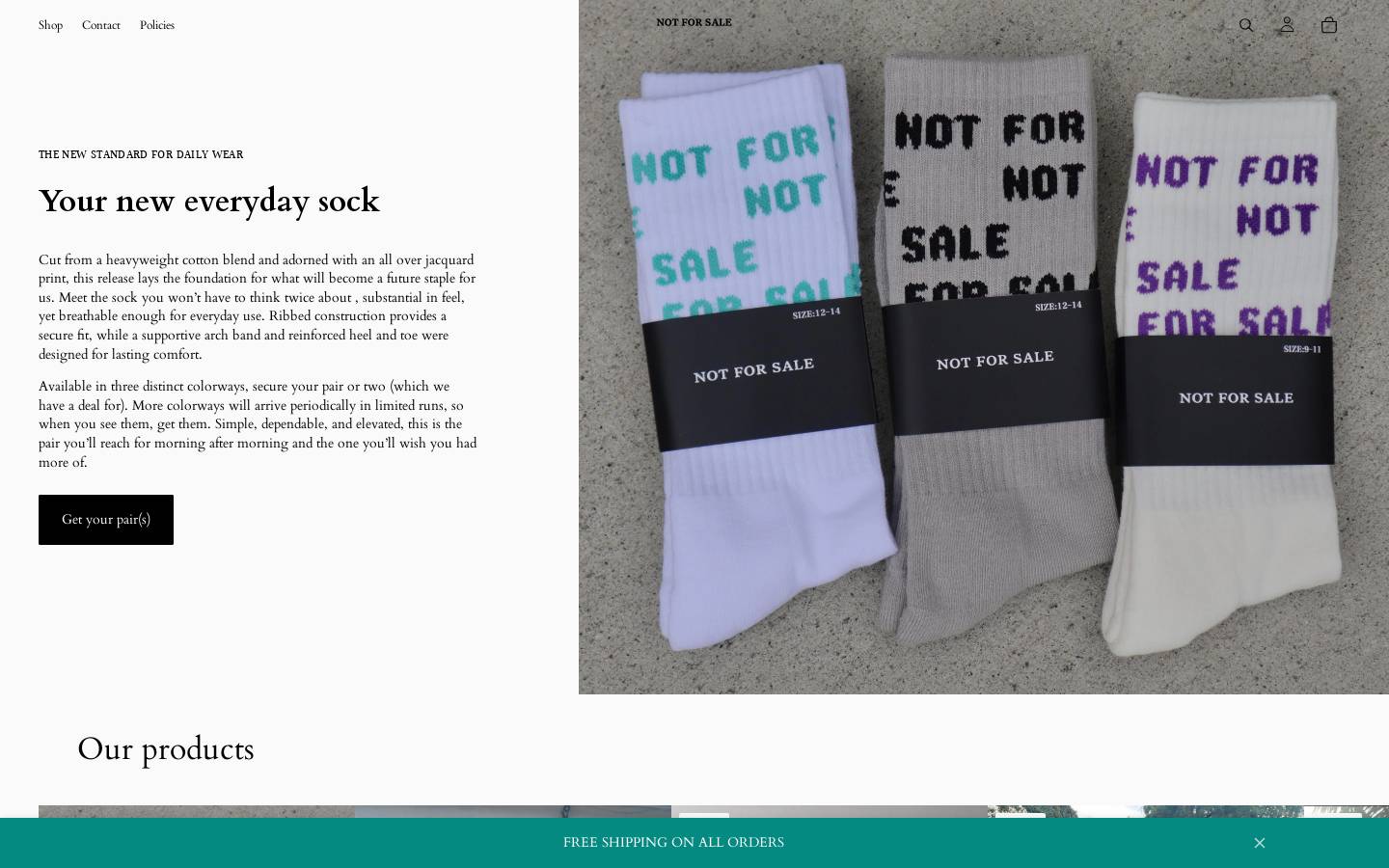 notforsale.company homepage screenshot