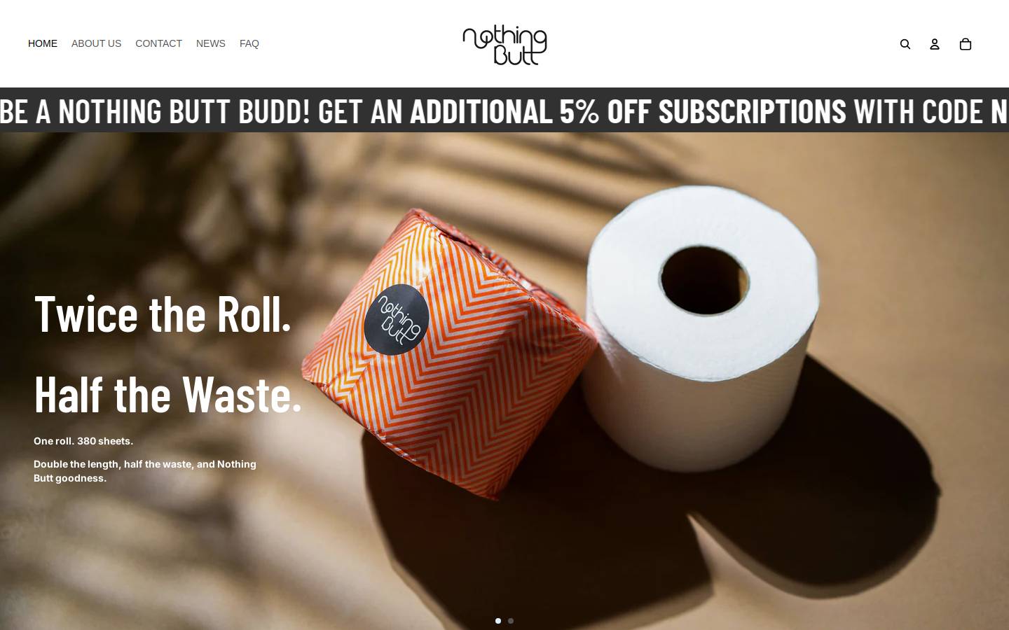 Nothingbutt homepage screenshot