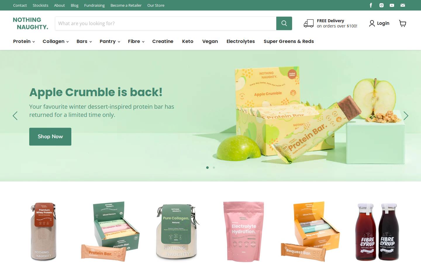 nothingnaughty.com.au homepage screenshot