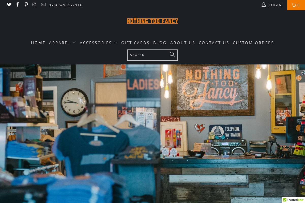 nothingtoofancy.com homepage screenshot