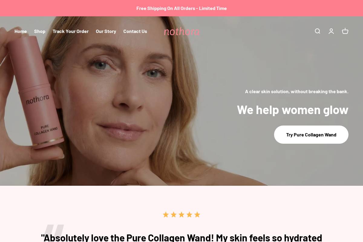 Nothora homepage screenshot