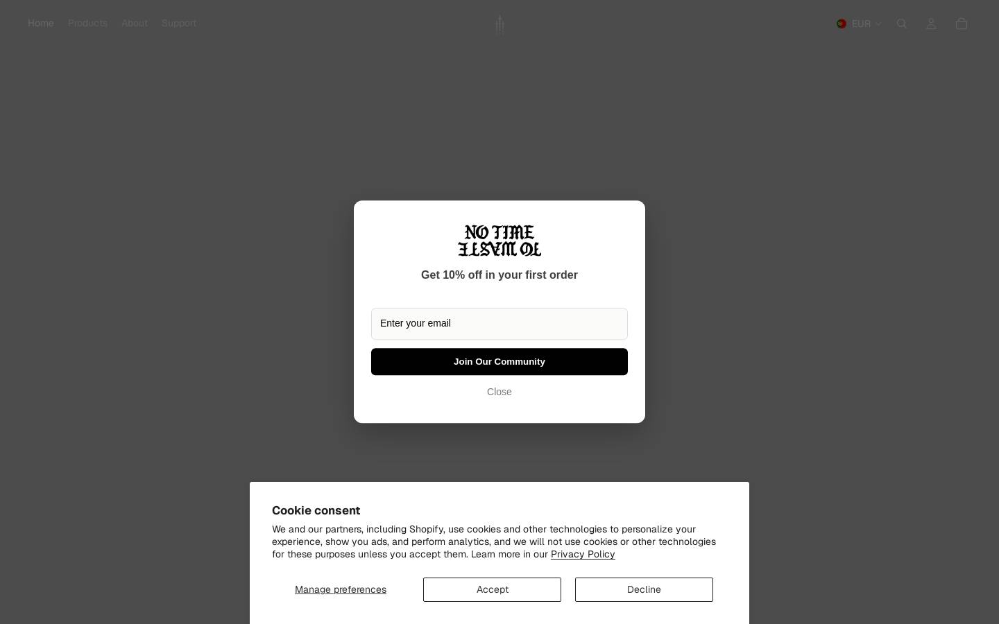 Notimetowasteclo homepage screenshot