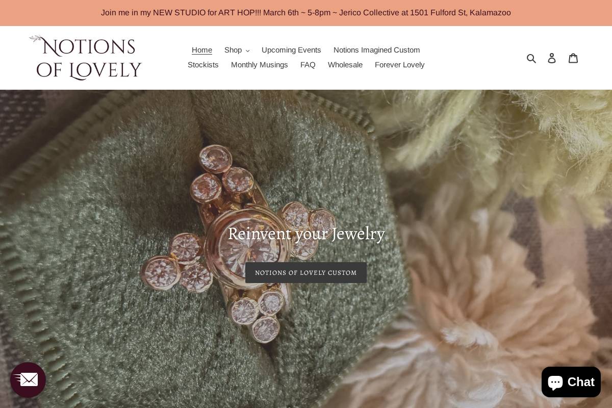 notionsoflovely.com homepage screenshot