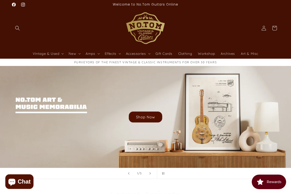 No.Tom Guitars homepage screenshot