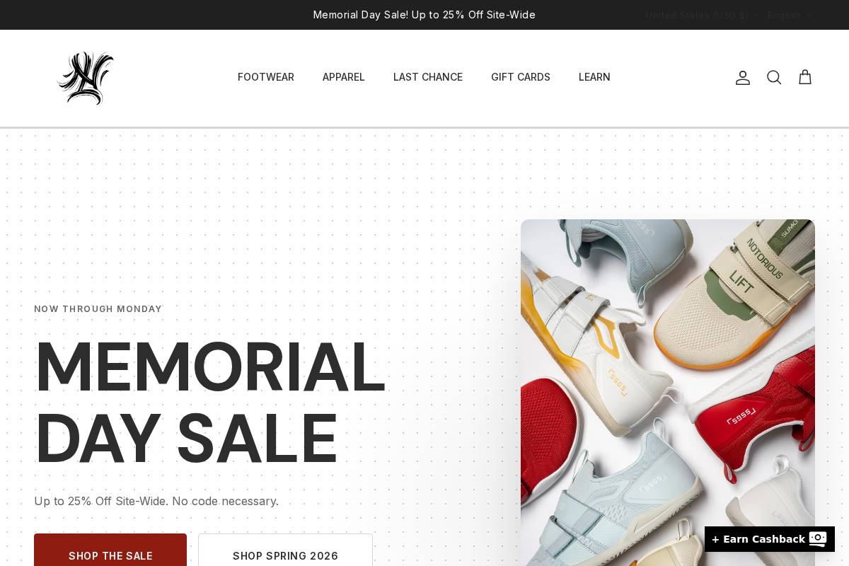 Notoriouslift homepage screenshot