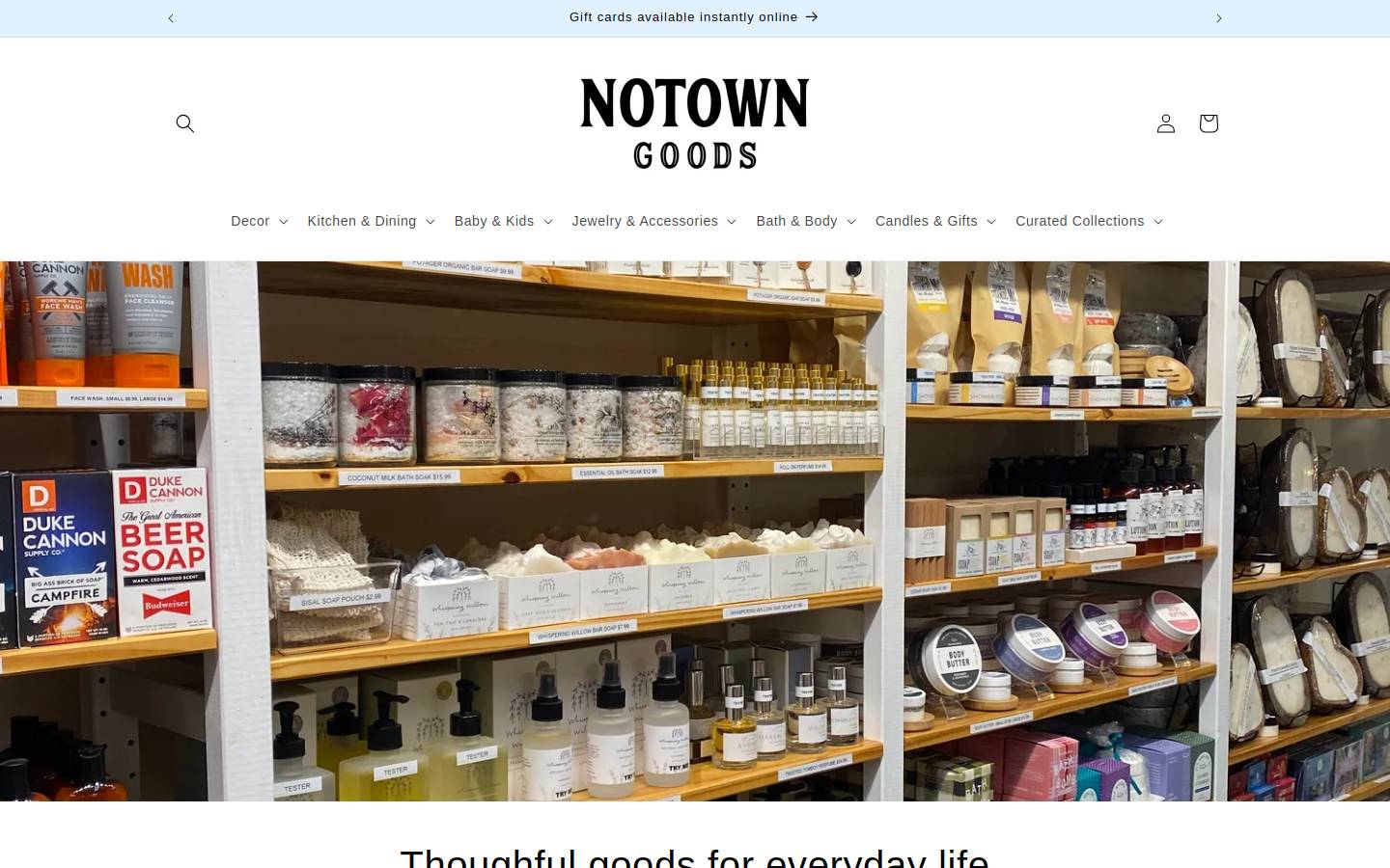 notowngoods.com homepage screenshot