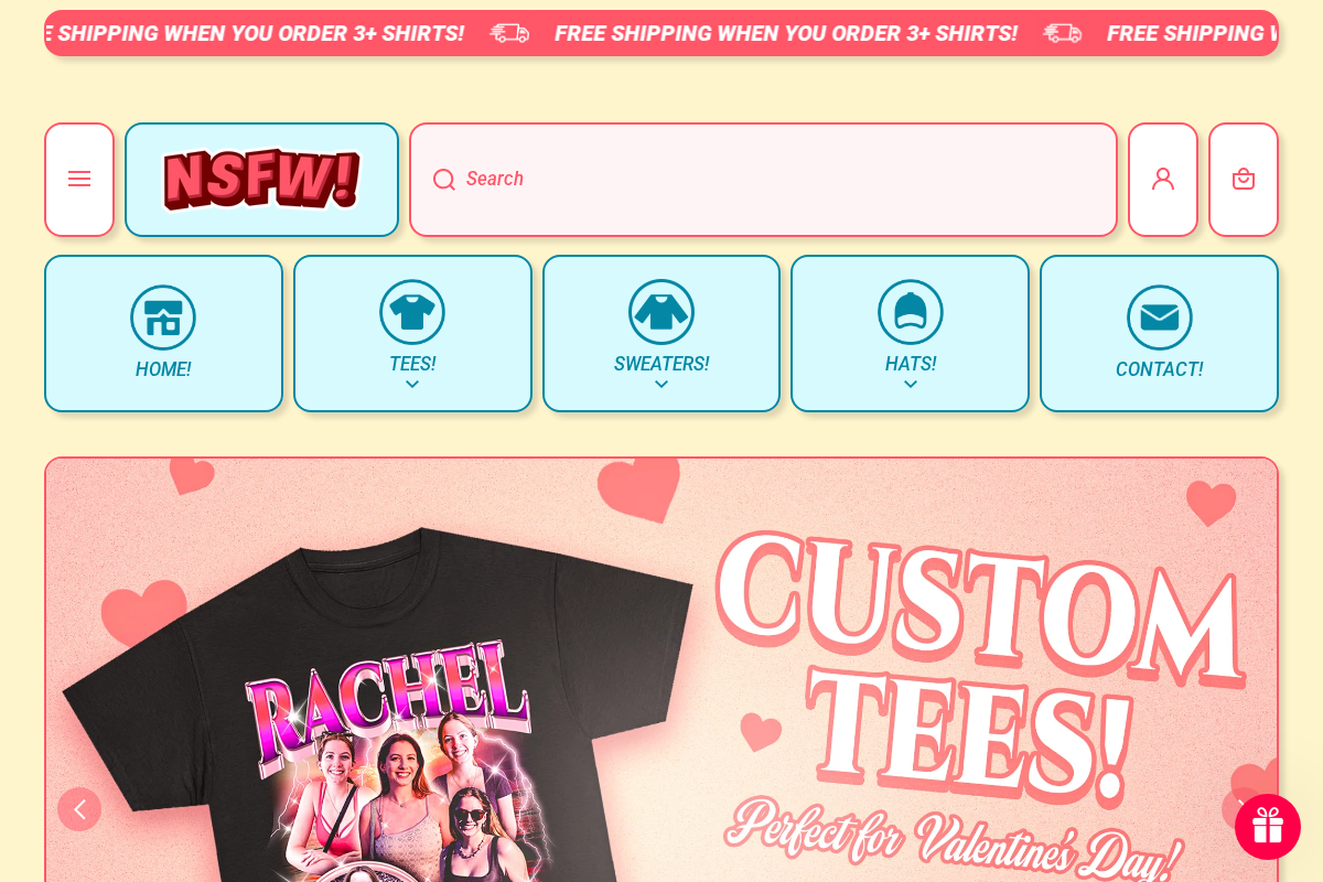 Notsafeforwear homepage screenshot