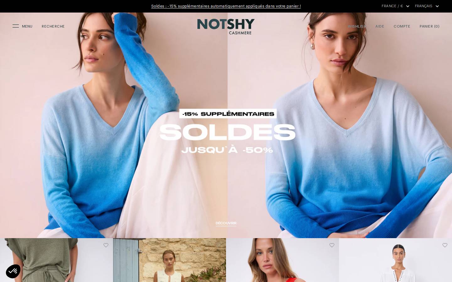notshycashmere.com homepage screenshot