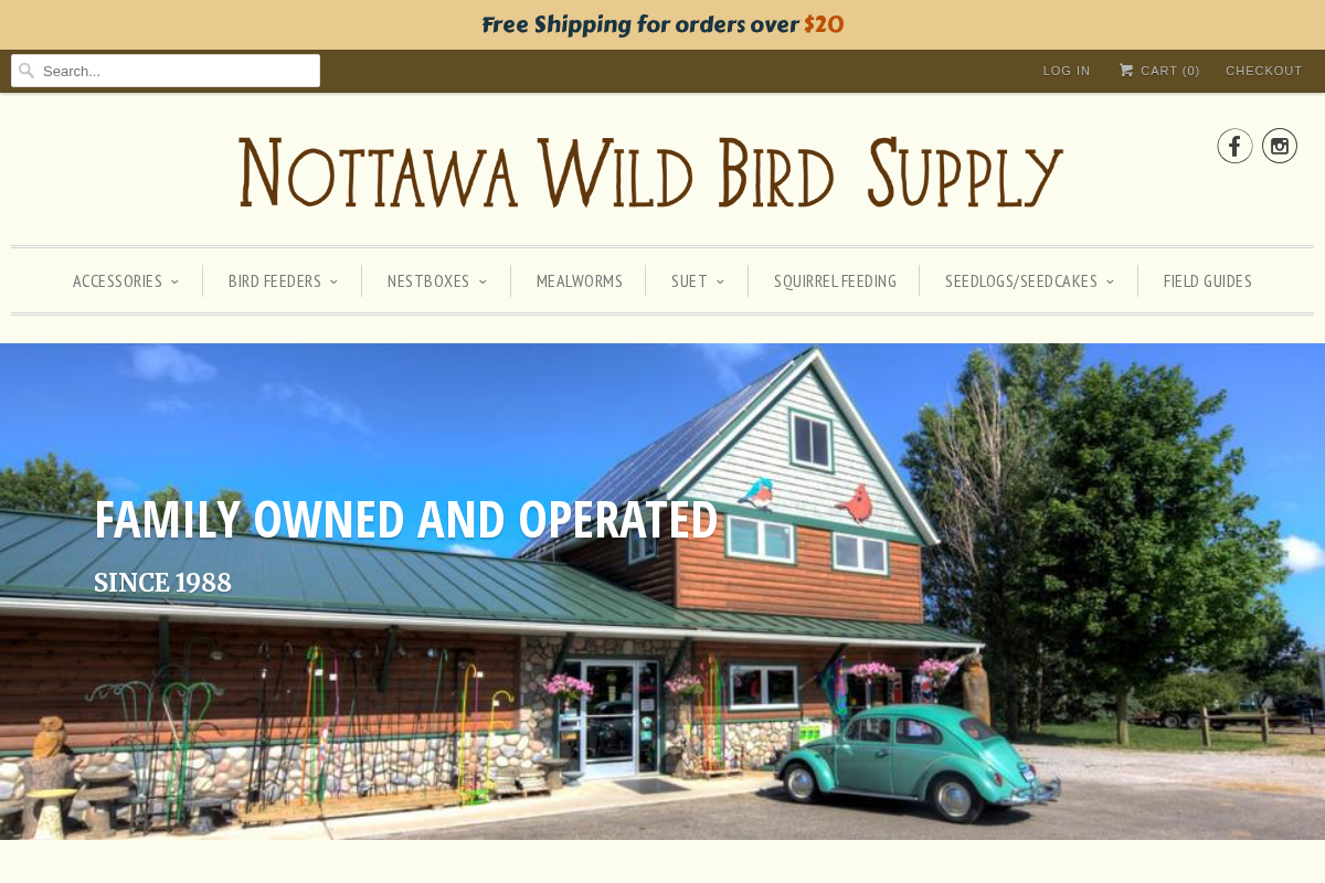 nottawawildbirdsupply.com homepage screenshot