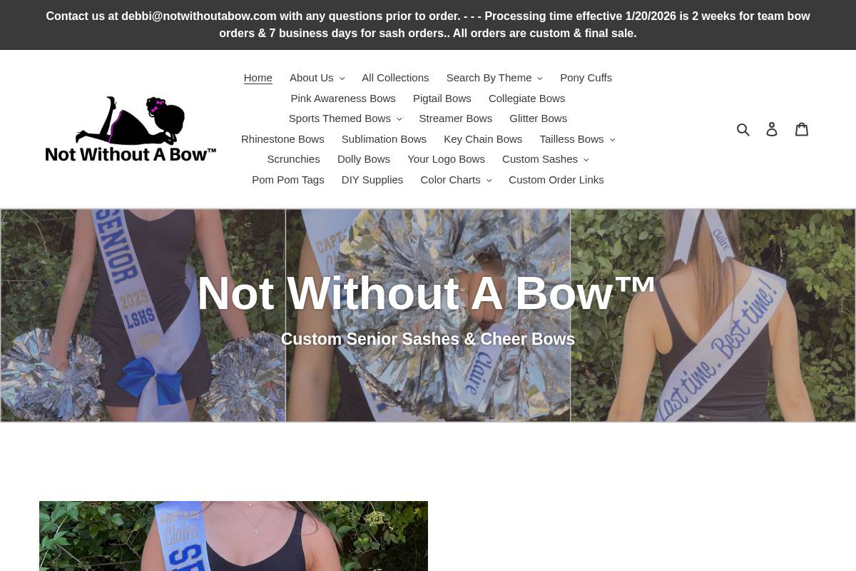 notwithoutabow.com homepage screenshot