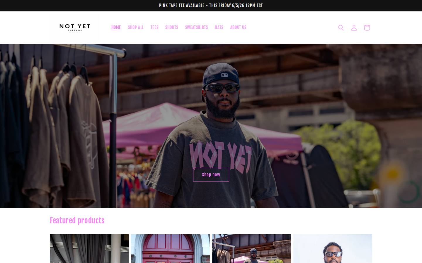 notyetthreads.com homepage screenshot